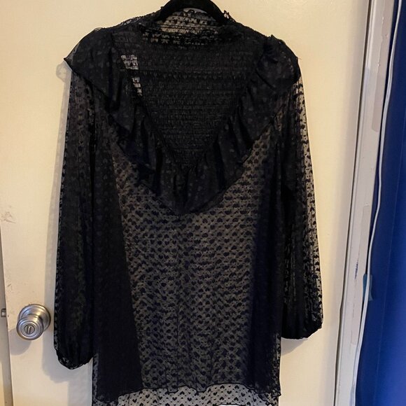 NWT Maeve Long Sleeve Sheer Tunic Shirt - Picture 3 of 8